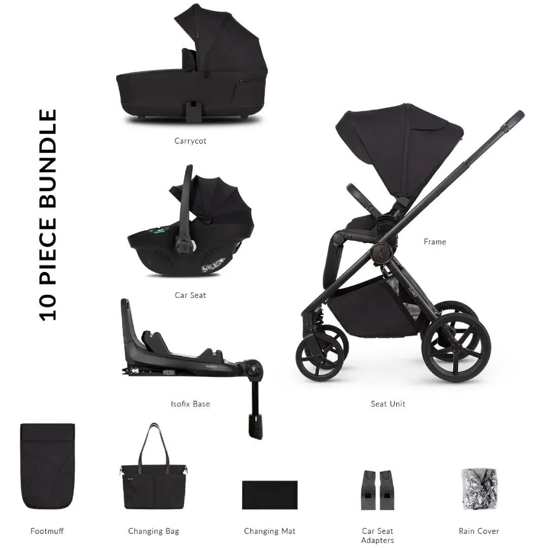 Venicci Claro 3 In 1   Isofix Base The Complete Travel System Bundle - Noir