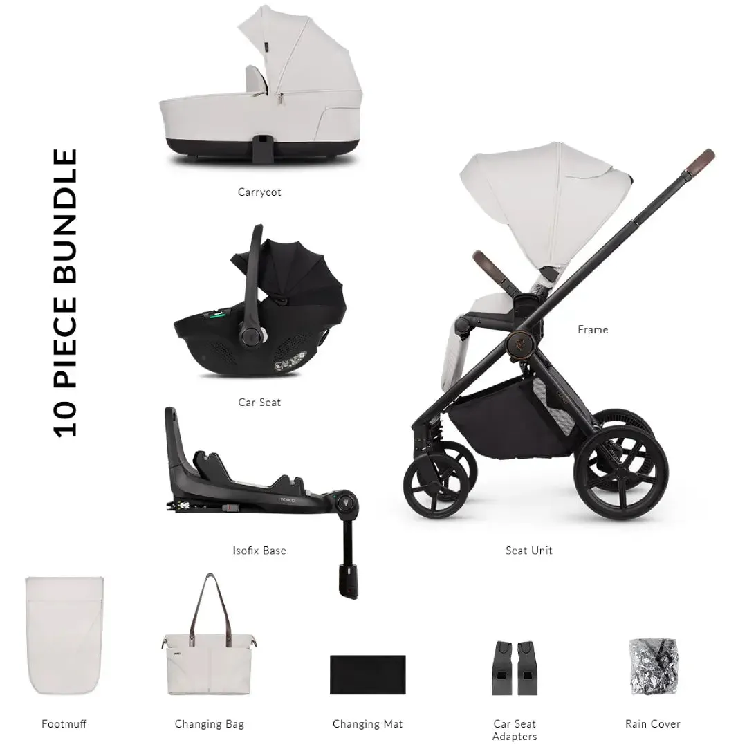 Venicci Claro 3 In 1   Isofix Base The Complete Travel System Bundle - Vanilla