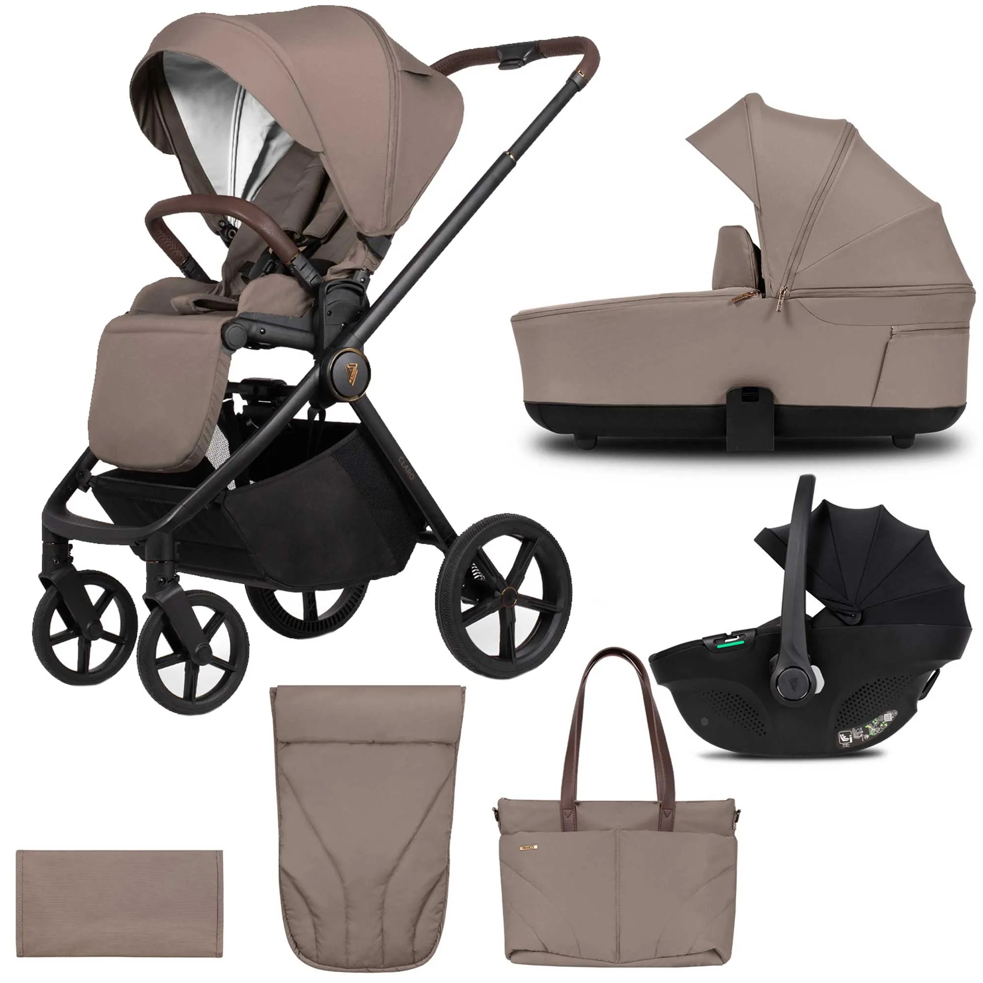 Venicci Claro 3 in 1 Travel System - Almond