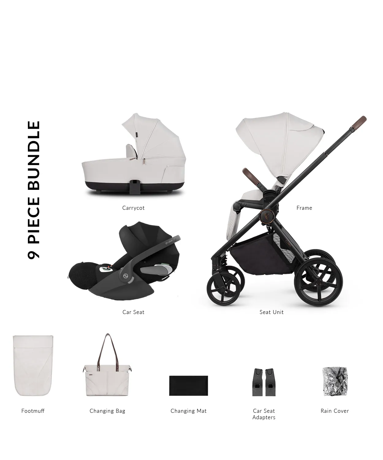 Venicci Claro 3in1 (Cloud T) Travel System - Vanilla