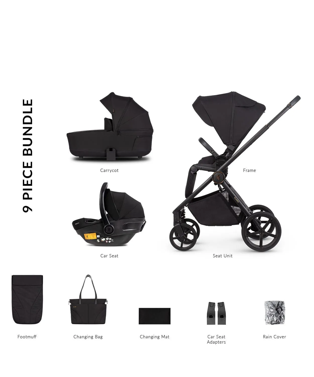 Venicci Claro 3in1 (Engo) Travel System - Noir