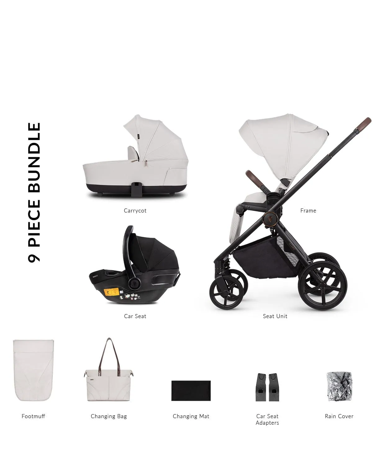 Venicci Claro 3in1 (Engo) Travel System - Vanilla