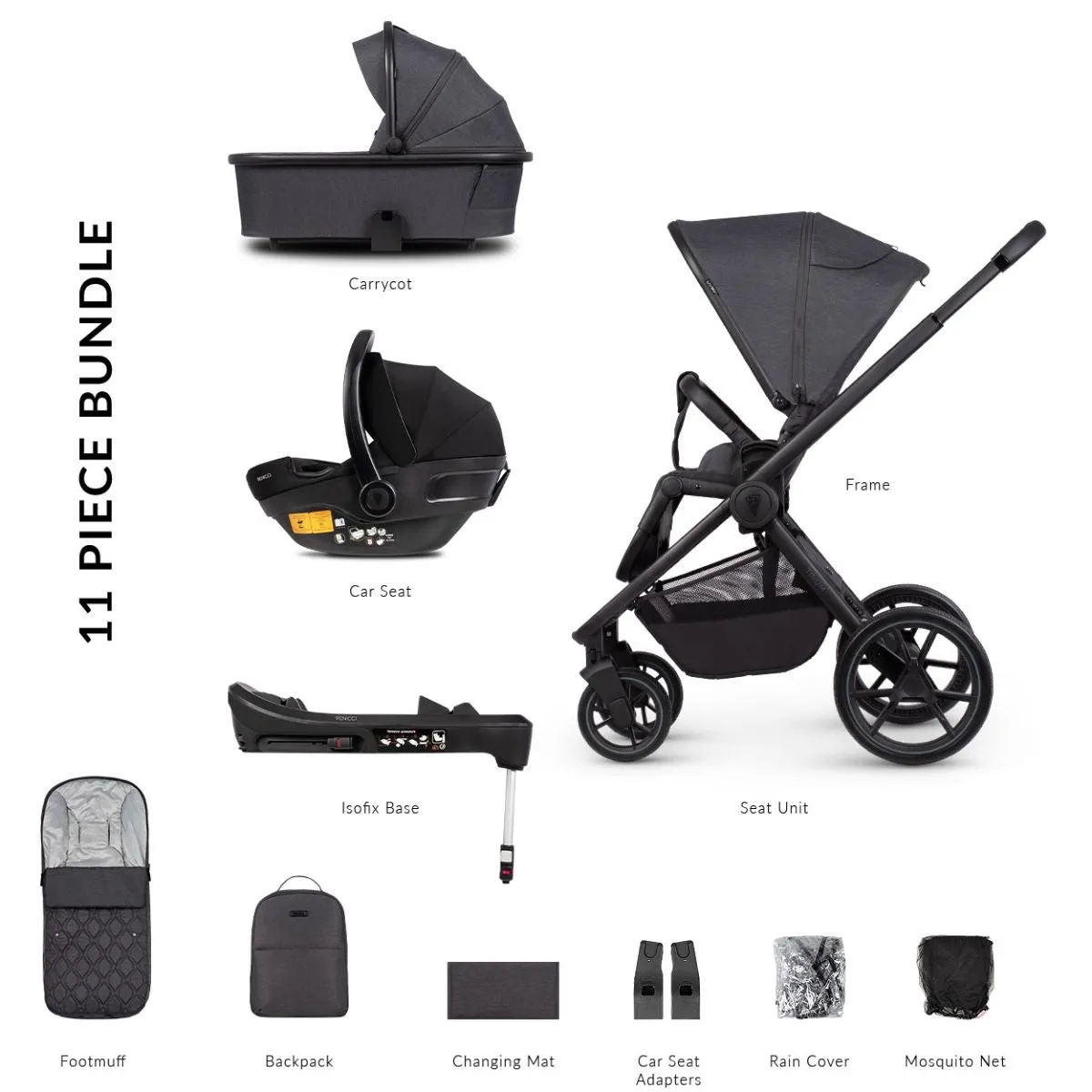 Venicci Tinum Edge 3in1   Isofix Base Complete Travel System Bundle