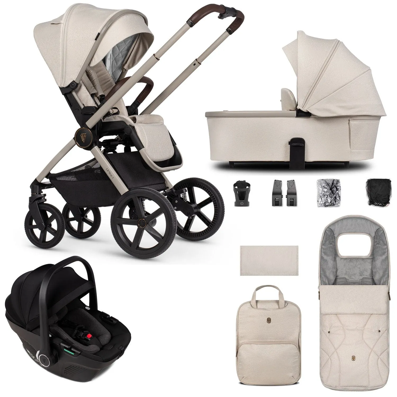 Venicci Tinum Upline 2 3 in 1 Travel System - Stone Beige