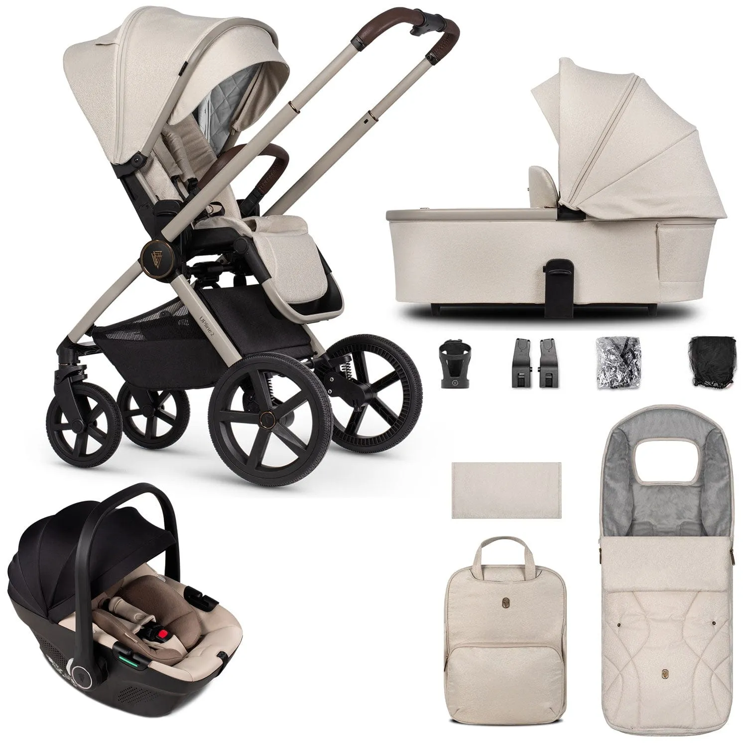 Venicci Tinum Upline 2 3 in 1 Travel System - Stone Beige