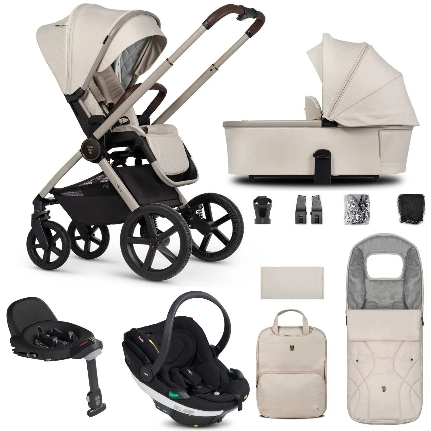 Venicci Tinum Upline 2 3in1 BeSafe Travel System - Stone Beige