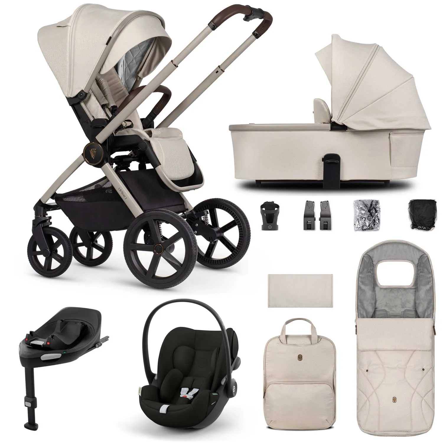 Venicci Tinum Upline 2 3in1 Cybex Travel System - Stone Beige