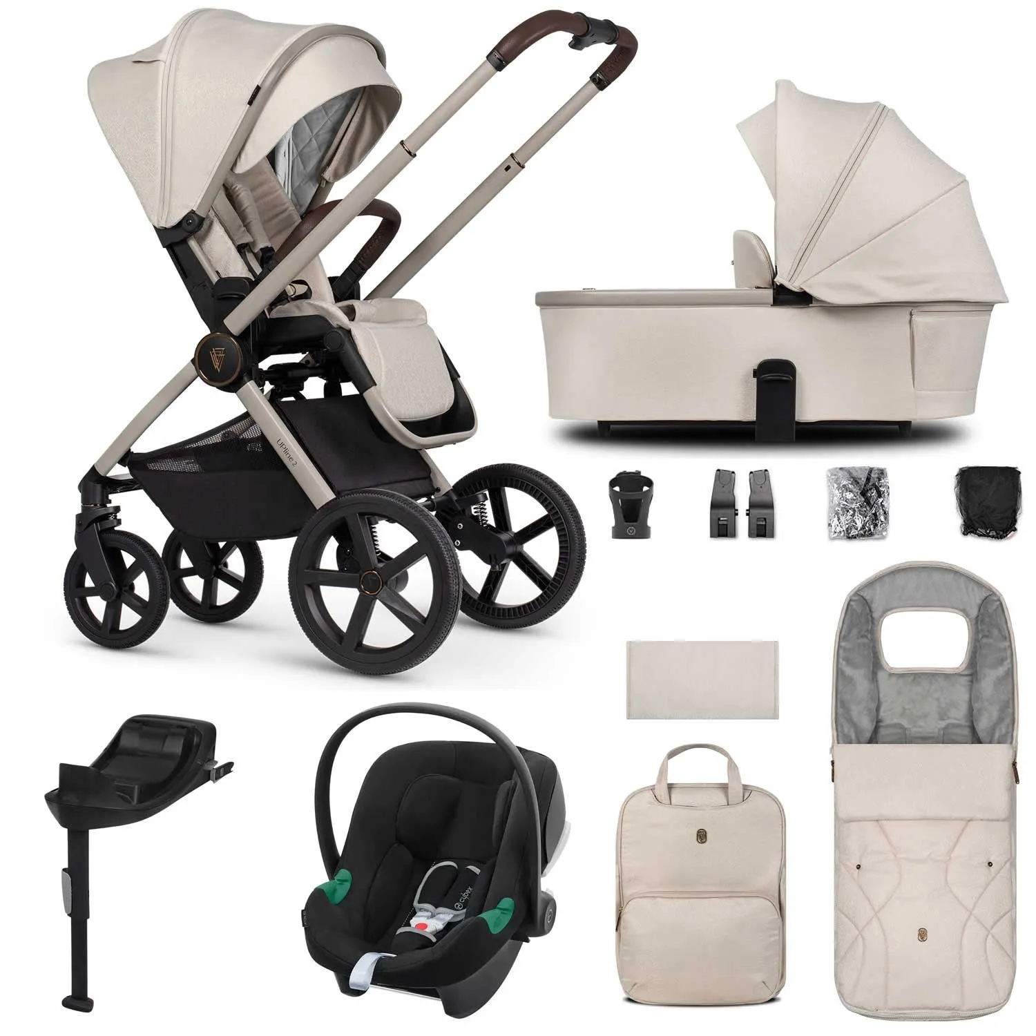 Venicci Tinum Upline 2 3in1 Cybex Travel System - Stone Beige