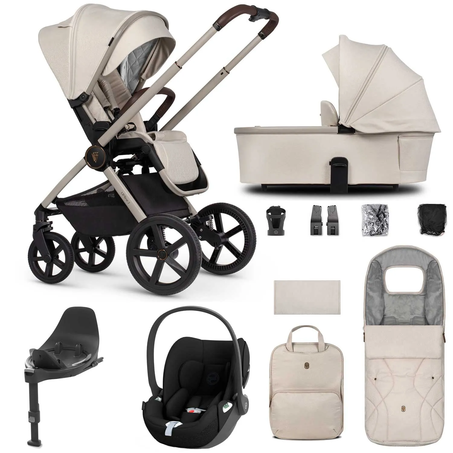 Venicci Tinum Upline 2 3in1 Cybex Travel System - Stone Beige