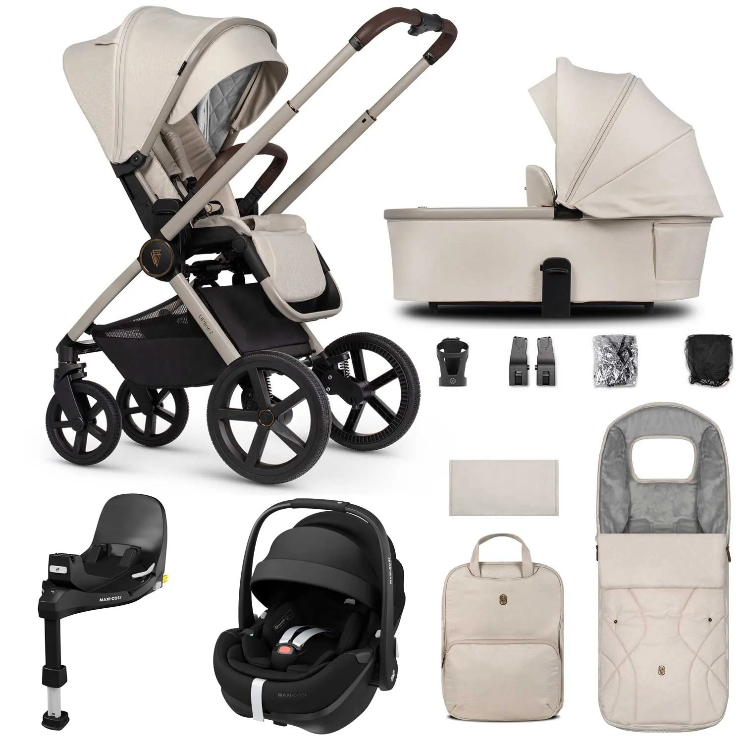 Venicci Tinum Upline 2 3in1 Maxi-Cosi Travel System - Stone Beige