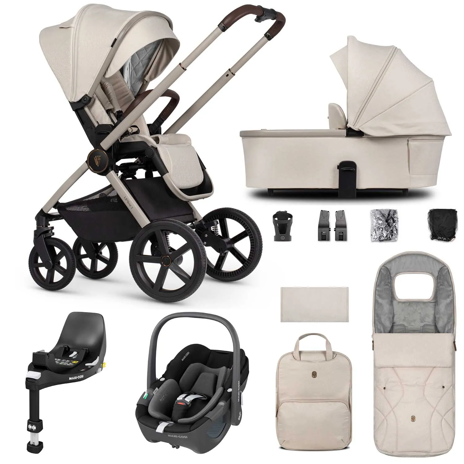 Venicci Tinum Upline 2 3in1 Maxi-Cosi Travel System - Stone Beige