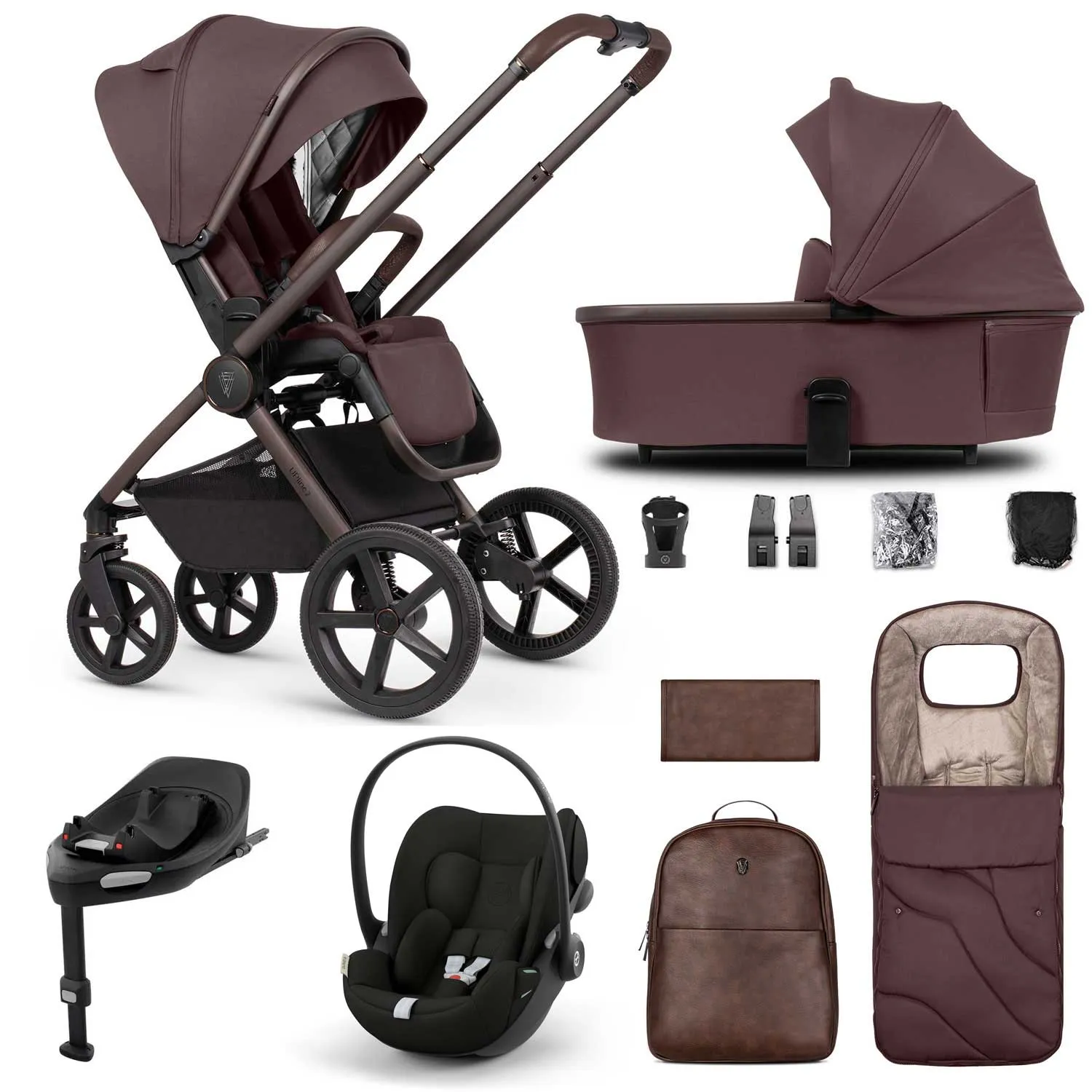 Venicci Tinum Upline 2 SE 3in1 Cybex Travel System - Burgundy