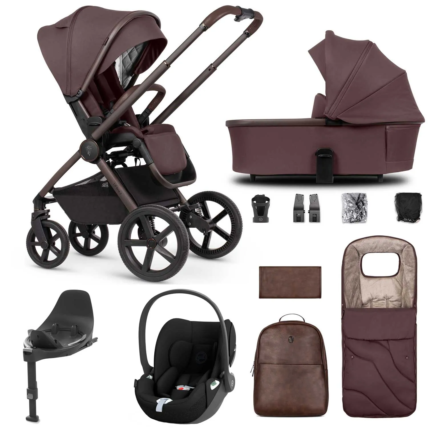 Venicci Tinum Upline 2 SE 3in1 Cybex Travel System - Burgundy