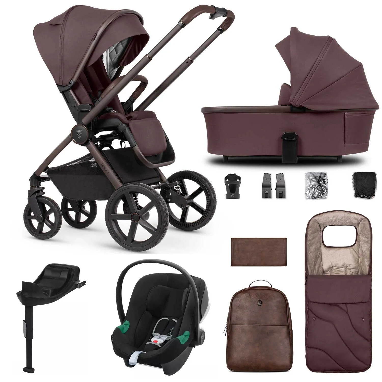 Venicci Tinum Upline 2 SE 3in1 Cybex Travel System - Burgundy
