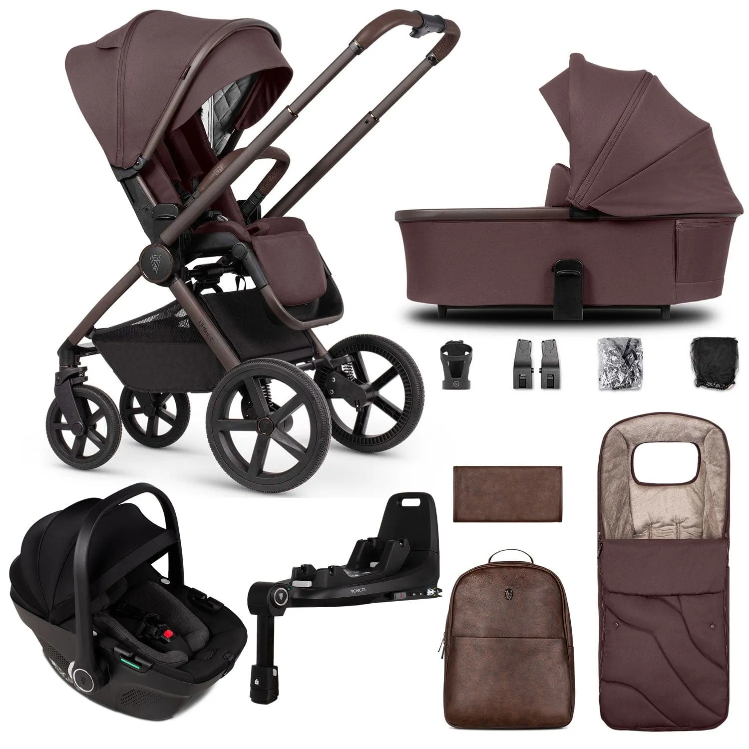Venicci Tinum Upline 2 Special Edition 3 in 1 Travel System- Burgundy