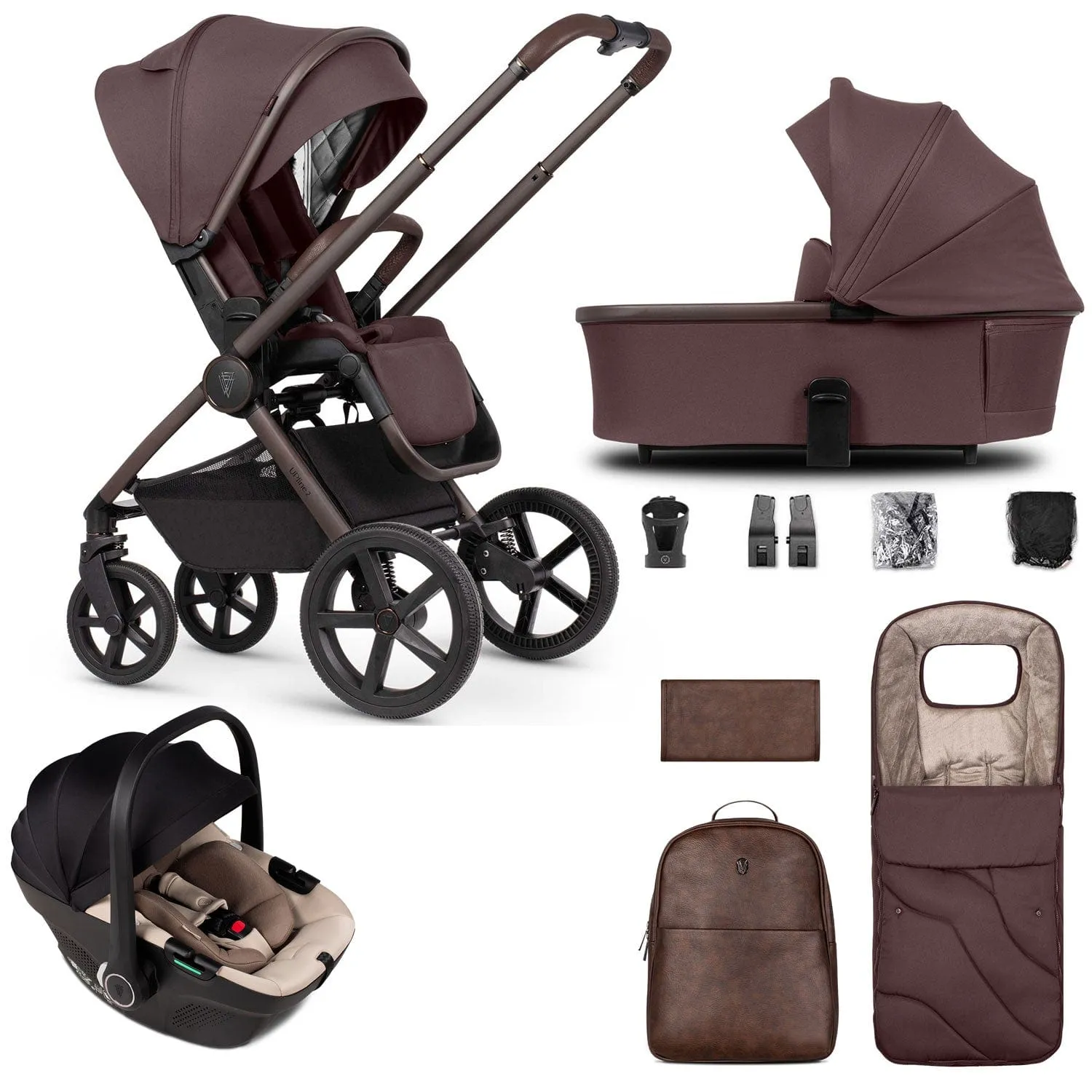 Venicci Tinum Upline 2 Special Edition 3 in 1 Travel System- Burgundy