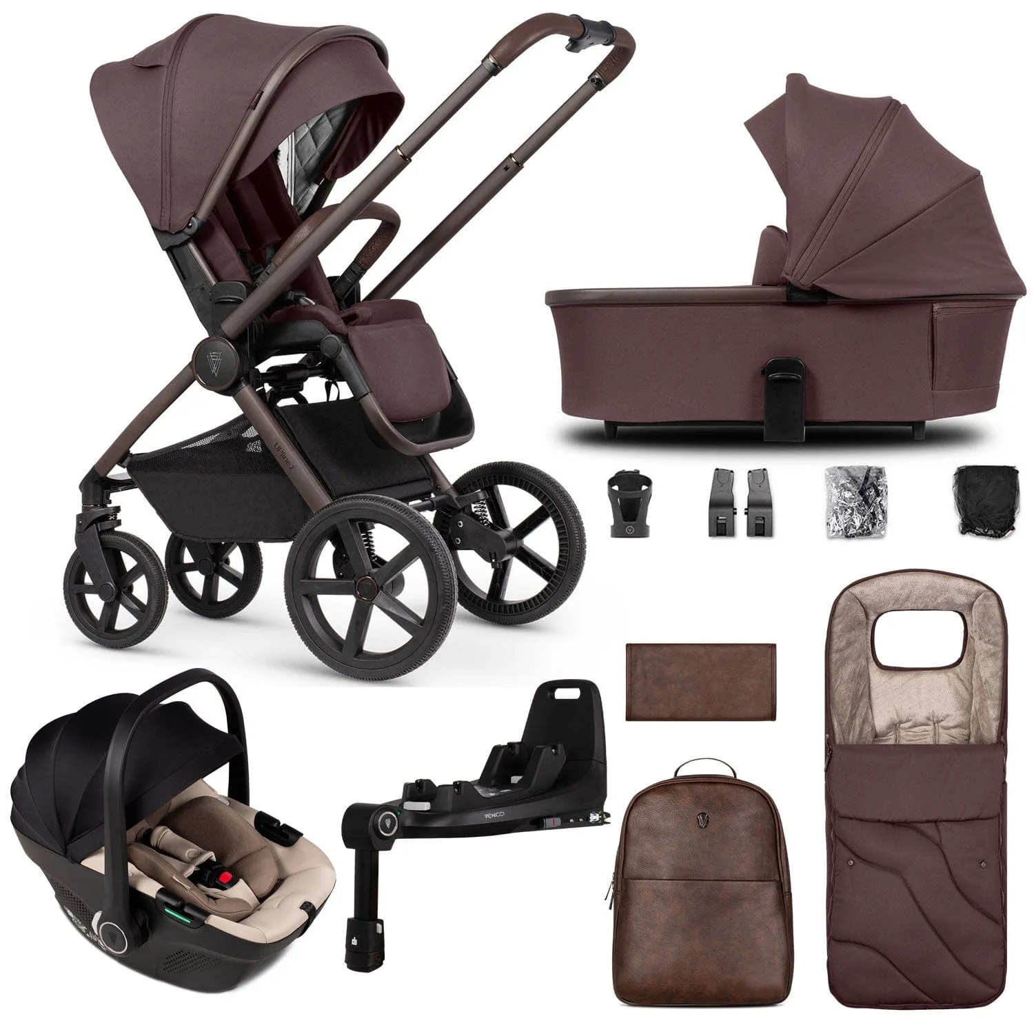 Venicci Tinum Upline 2 Special Edition 3 in 1 Travel System- Burgundy