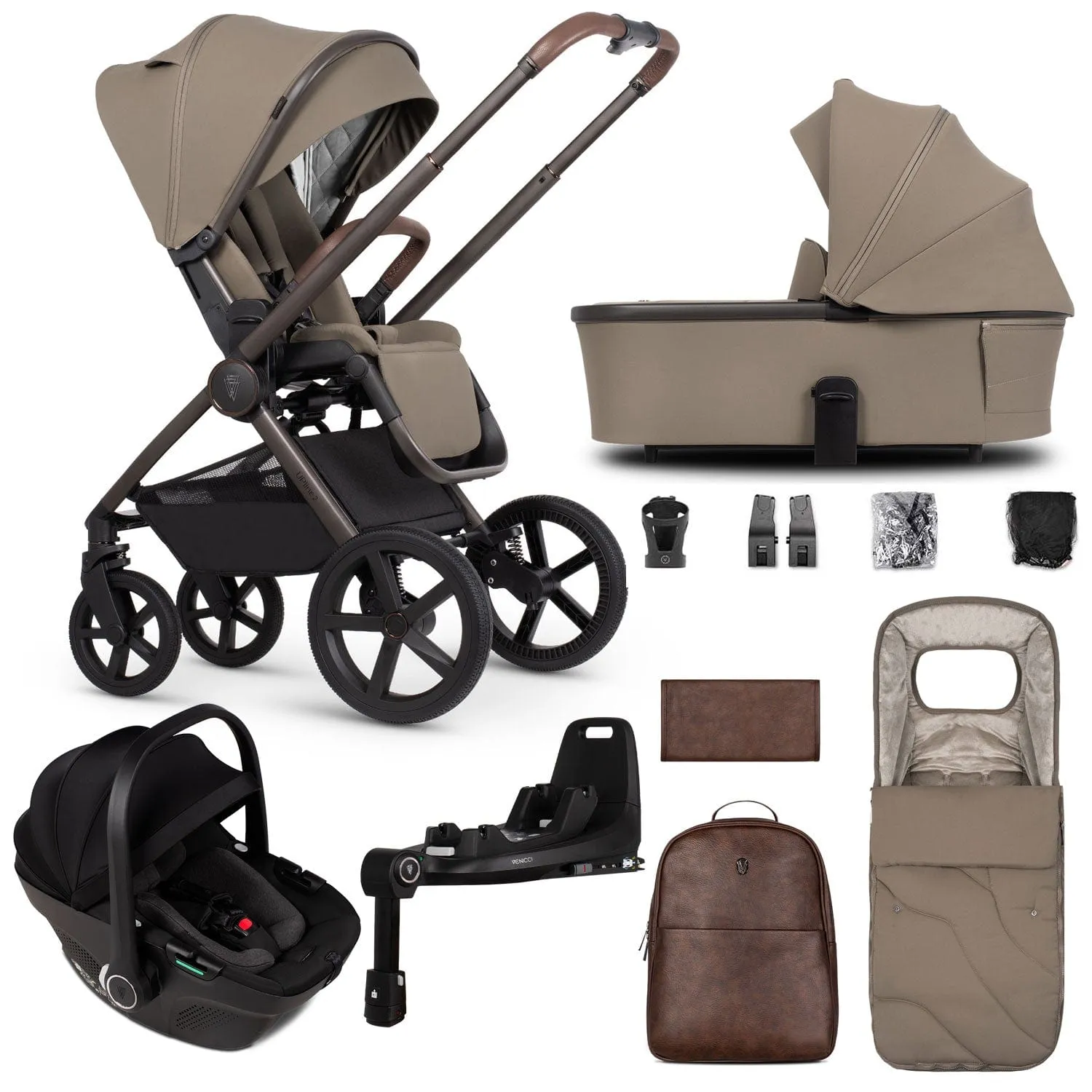 Venicci Tinum Upline 2 Special Edition 3 in 1 Travel System- Powder