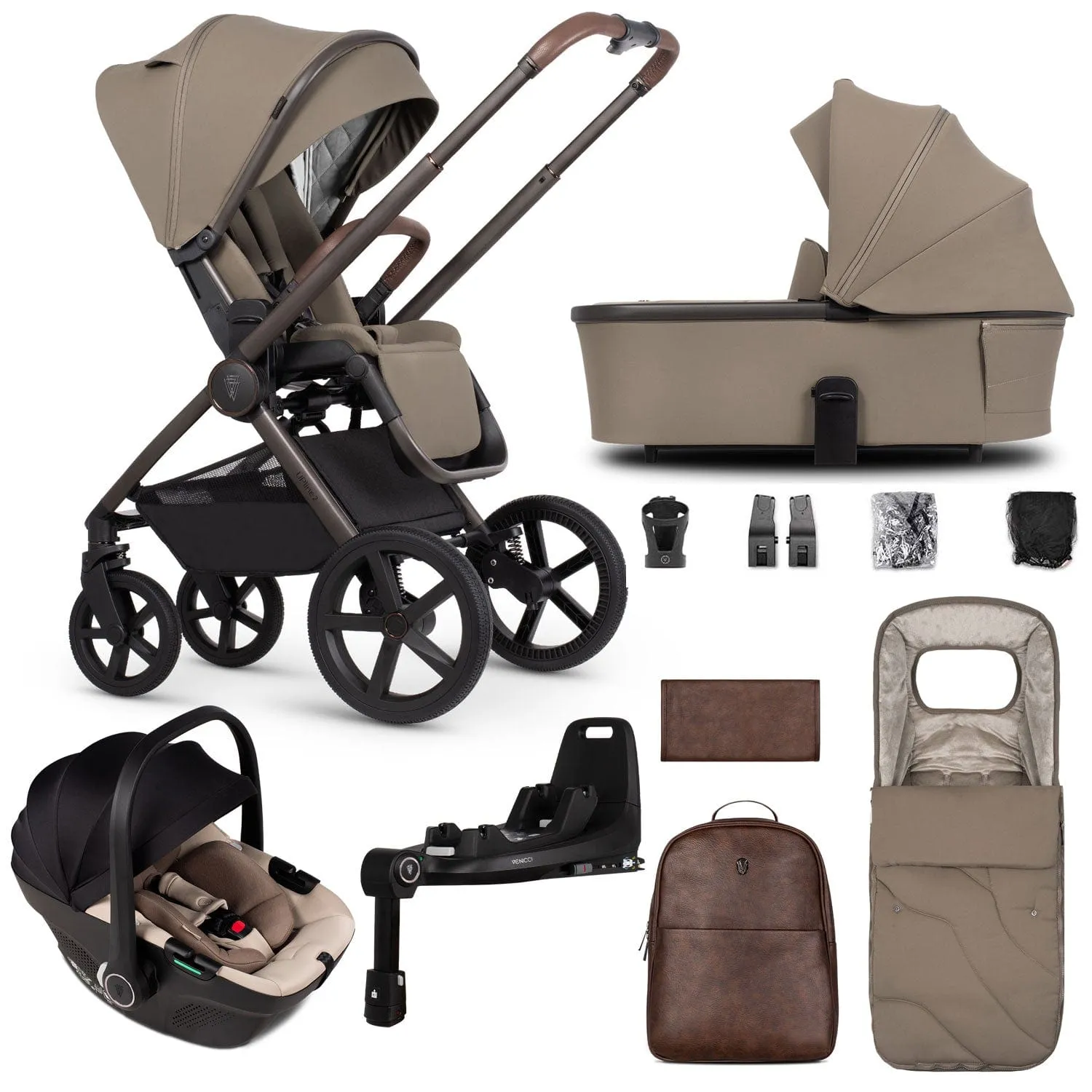 Venicci Tinum Upline 2 Special Edition 3 in 1 Travel System- Powder