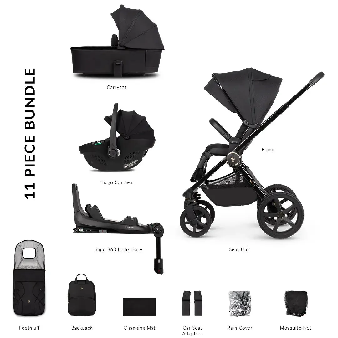 Venicci Upline 2 3 In 1   Base Bundle - All Black