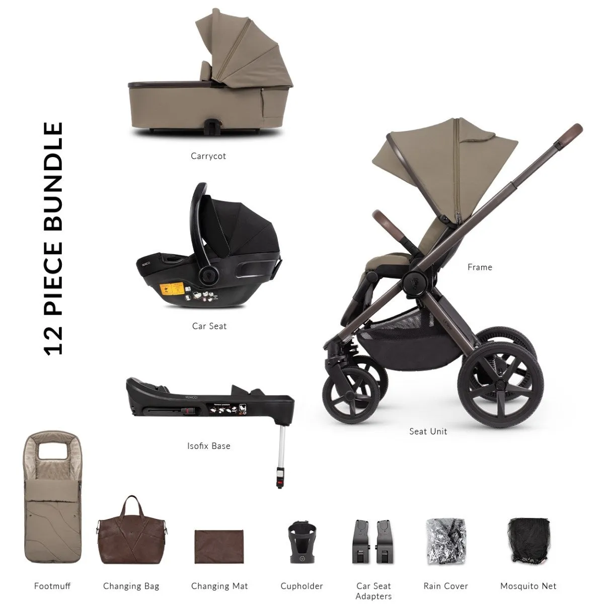 Venicci Upline SE 12 Piece Travel System   Base Bundle