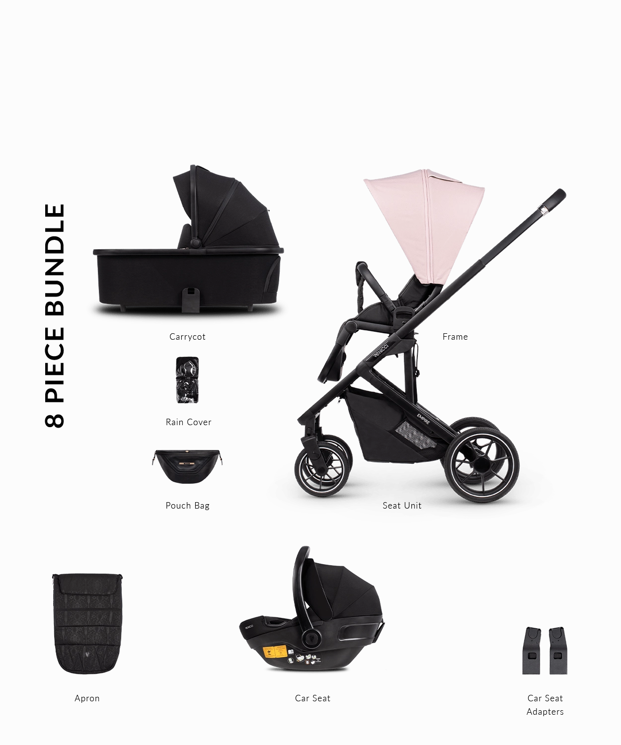 Venicci Empire 3in1 Travel System - Silk Pink