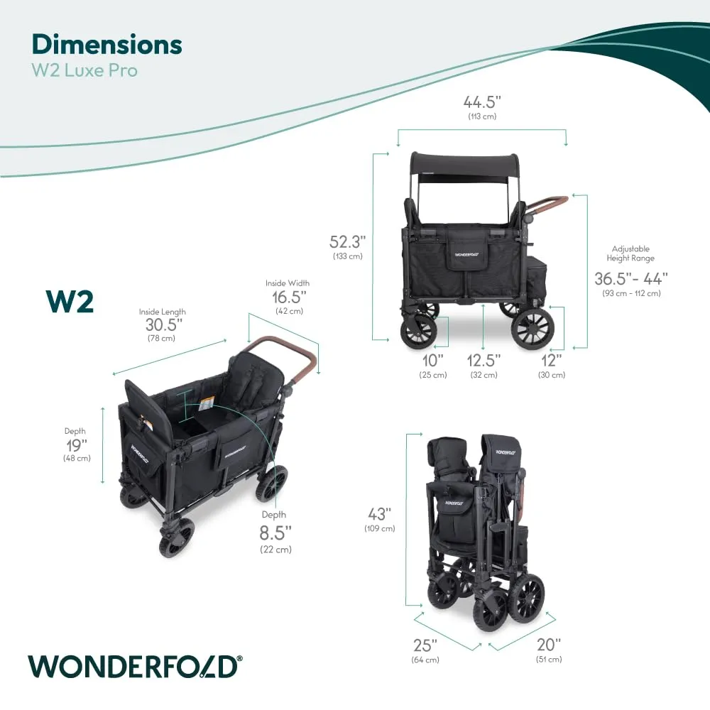 Wonderfold - W2 LUXE PRO - Push Double Stroller