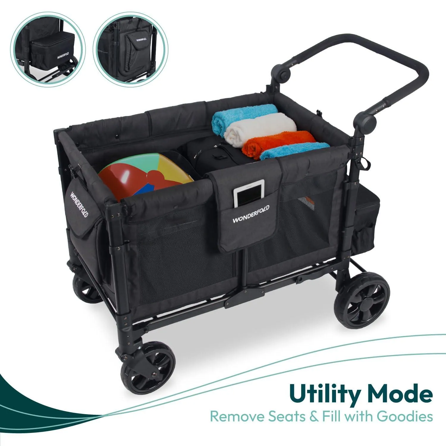Wonderfold - W4 Elite PRO - Push Quad Stroller Wagon