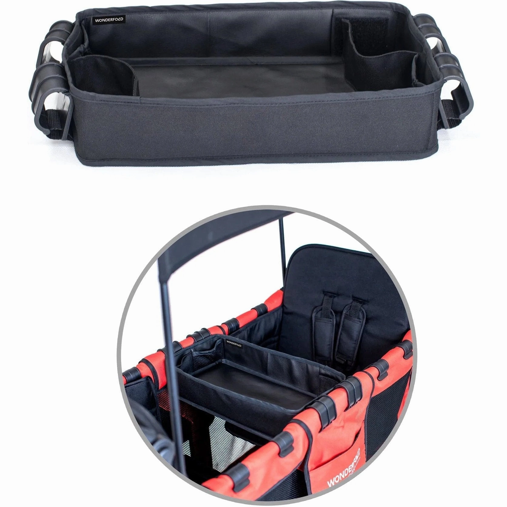 WonderFold W2 Double Sided Snack/Activity Tray with 2 Cup Holders