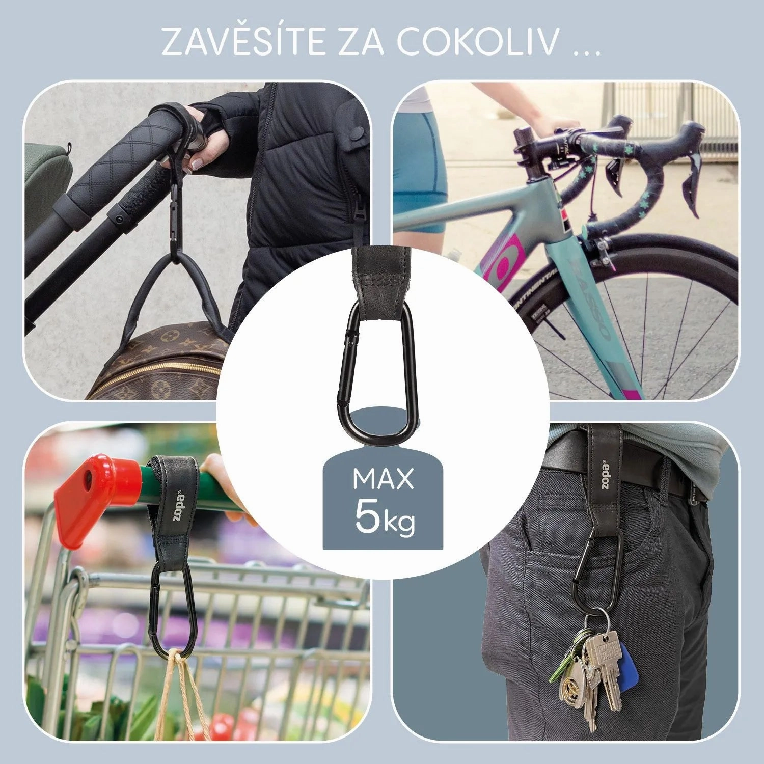 Zopa Deluxe Multifunctional Stroller Strap with Clip  2 pcs