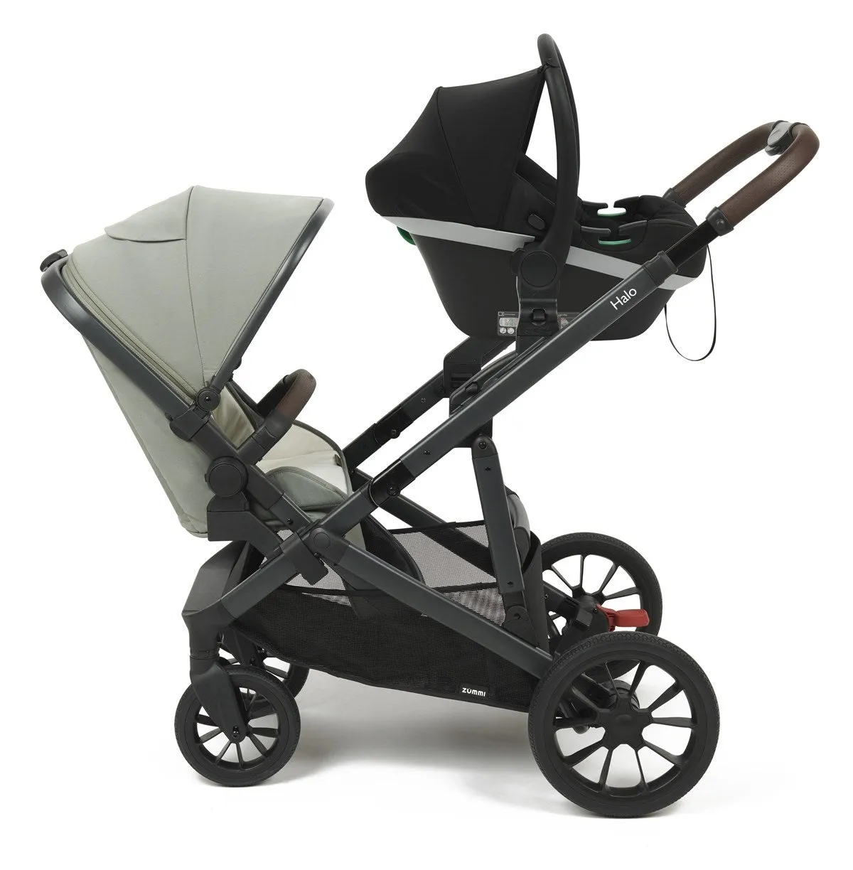 Zummi Halo - Single to Double Travel System   EnfaSafe Car Seat, Meadow