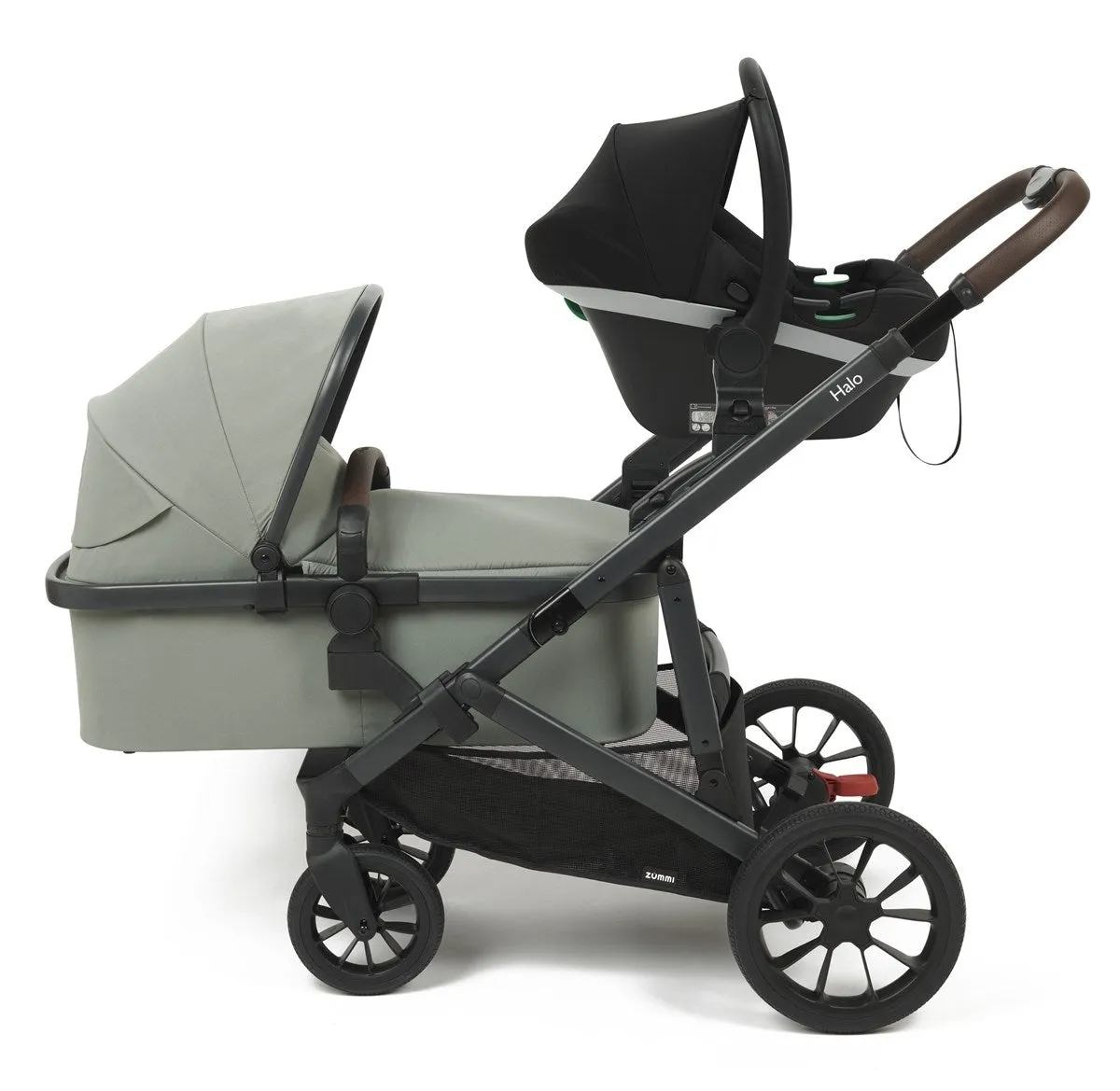 Zummi Halo - Single to Double Travel System   EnfaSafe Car Seat, Meadow