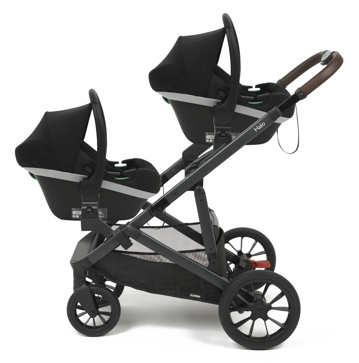 Zummi Halo - Single to Double Travel System   EnfaSafe Car Seat, Sage Green
