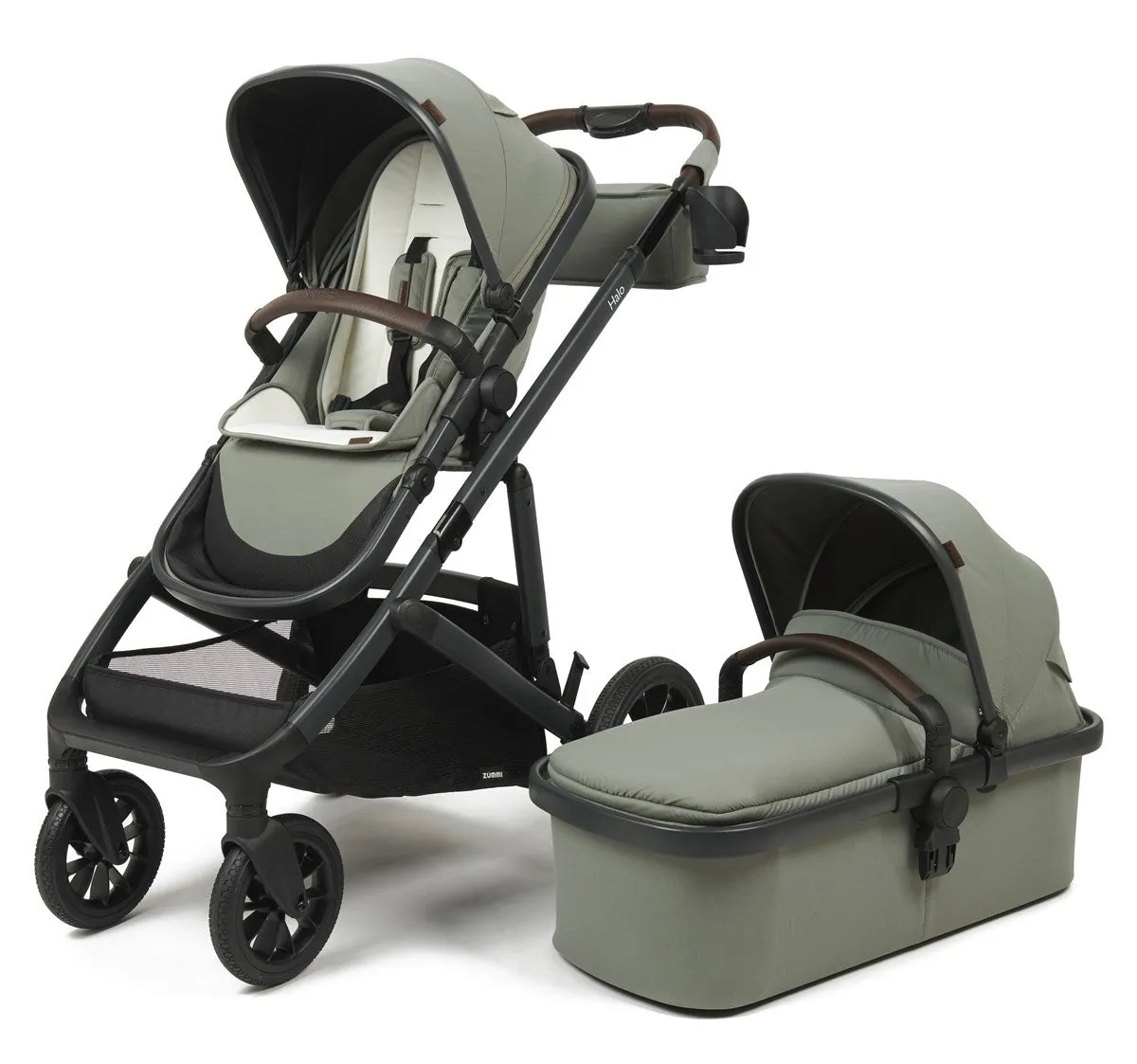 Zummi Halo - Single to Double Travel System   EnfaSafe Car Seat, Sage Green