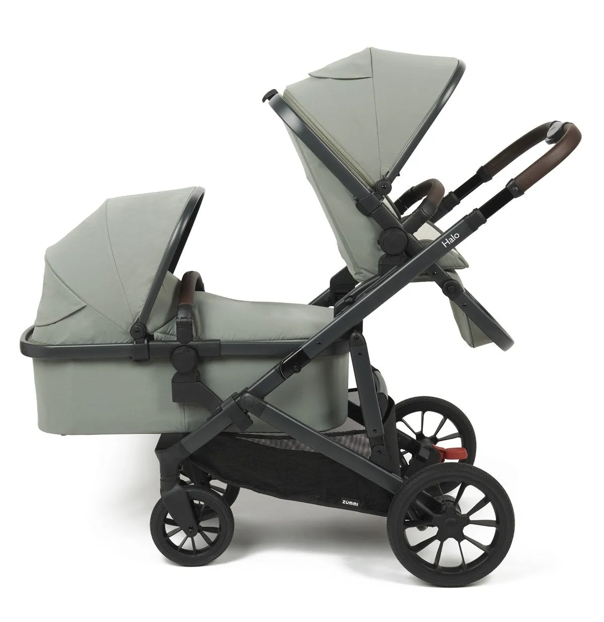 Zummi Halo - Single to Double Travel System   EnfaSafe Car Seat, Sage Green